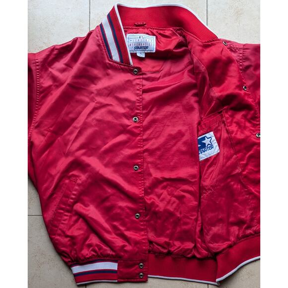 LA Dodgers 90s STARTER satin bomber BLOODS jacket XL red MLB baseball vintage - Picture 7 of 7